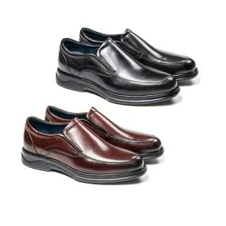 【AMADEUS 阿瑪迪斯】微空調氣墊休閒男皮鞋/空氣鞋 24125-2 黑色/咖啡色(男皮鞋/直套款)