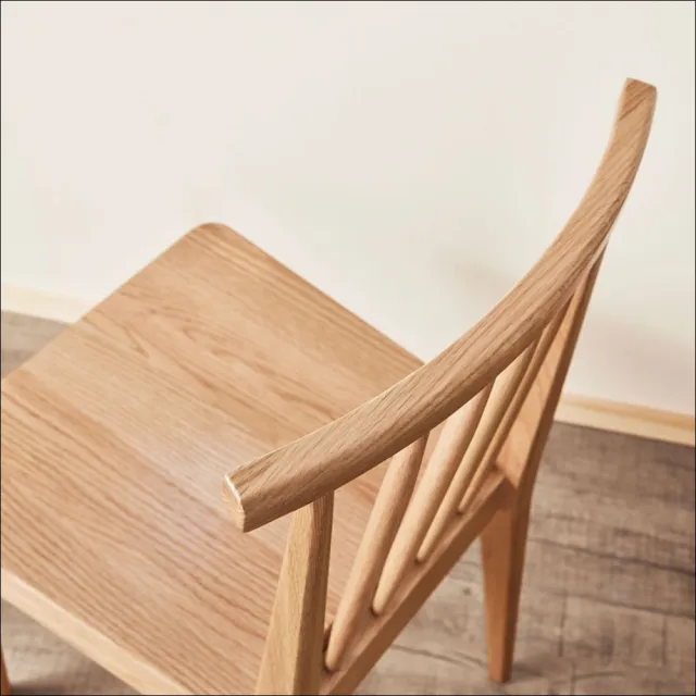 【hoi! 好好生活】林氏木業北歐自然白橡木餐椅兩入組 BH1S