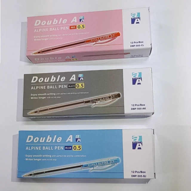 Double A Alpine 按壓式原子筆-藍 0.5mm(12支/盒 DABP24001)