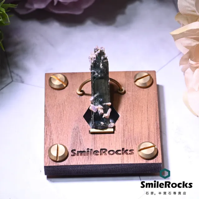 【SmileRocks 石麥】石麥水晶原礦  藍碧璽原礦 No.042931103(SmilePad 6x6底板)
