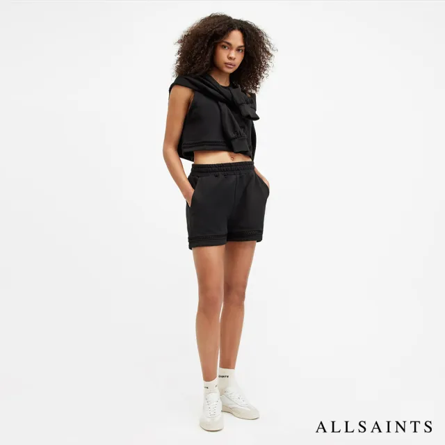 【ALLSAINTS】EWELINA 厚實純棉休閒背心短褲套裝(黑白兩色)