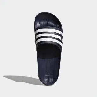 【adidas 愛迪達】Duramo Slide 拖鞋 男鞋 女鞋 深藍 白 防水 全塑膠 運動拖鞋(G15892)