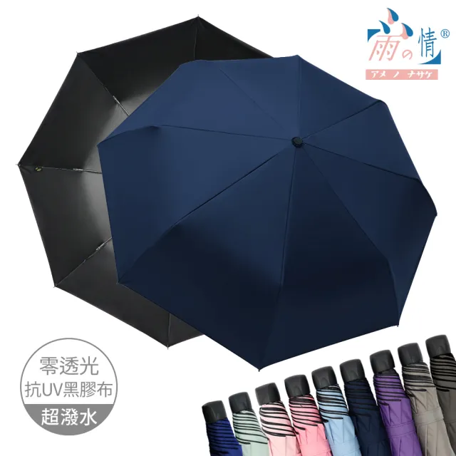 【雨之情】防曬膠輕鋁抗風折傘(超值2入組)