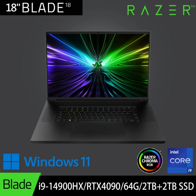 Razer 雷蛇 18吋i9 200Hz電競筆電(RZ09-05092TP9-R3T1/i9-14900HX/RTX 4090/64G/2TB+2TB SSD/WIN 11)