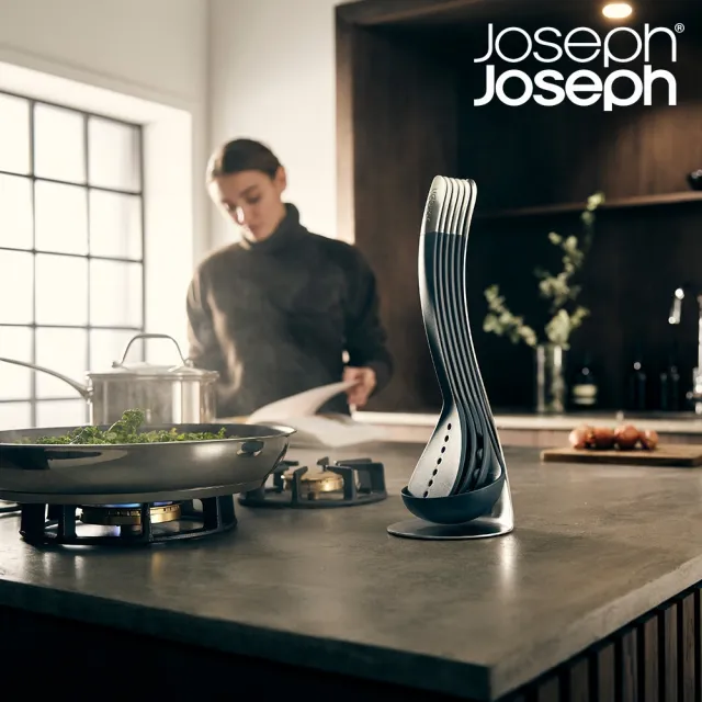 【Joseph Joseph】Nest系列 磁吸料理鏟杓組-深藍(不鏽鋼立座)