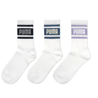 【PUMA官方旗艦】Fashion PUMA條紋半統襪 3雙組 男女共同 BB149701