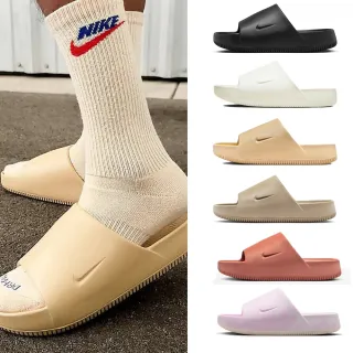 【NIKE 耐吉】拖鞋 涼鞋 夾腳鞋 人字拖 NIKE CALM SLIDE 男鞋 女鞋 厚底 增高 黑白 奶茶 多款(FD4116-201&)