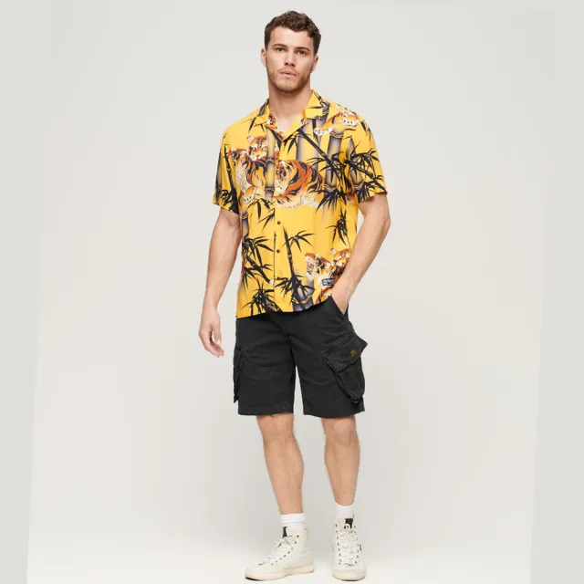 【Superdry】男裝 短袖襯衫 質感花襯衫 Hawaiian Resort(黃)