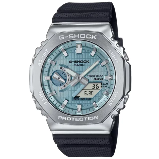 【CASIO 卡西歐】G-SHOCK 藍牙連線 太陽能 八角雙顯腕錶 禮物推薦 送禮首選(GBM-2100A-1A2)