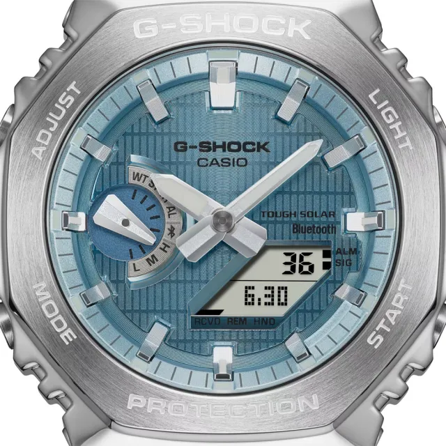 【CASIO 卡西歐】G-SHOCK 藍牙連線 太陽能 八角雙顯腕錶 禮物推薦 送禮首選(GBM-2100A-1A2)