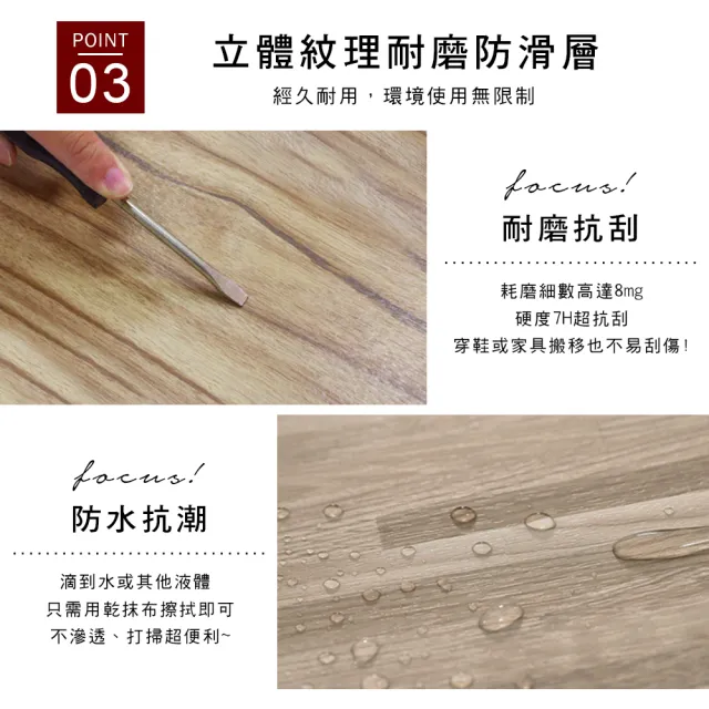 【Akira】36片/1.5坪 台灣製自黏式耐磨PVC地板貼 可裁切 7色(仿木紋 耐刮 塑膠地板 免塗膠 自帶底膠 SGS)