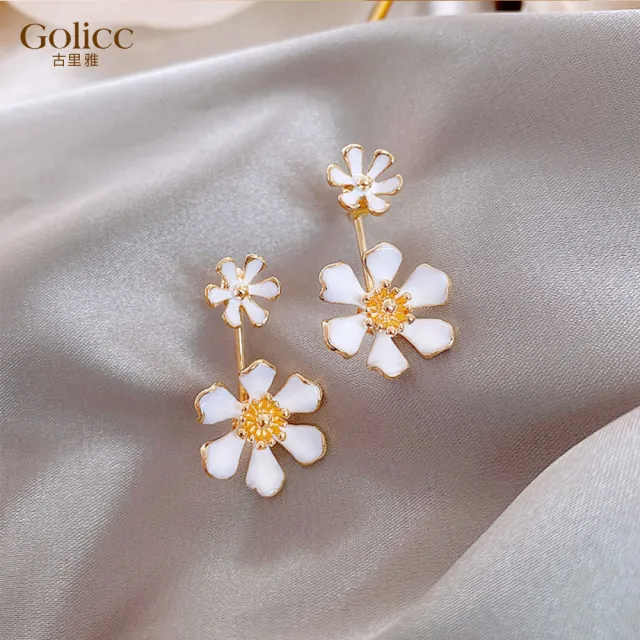 【Golicc】氣質 花朵 耳環(飾品 耳飾 耳墜 禮物 滿額贈7日花盒組)