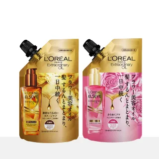 【LOREAL Paris 巴黎萊雅】全新升級 金緻護髮精油玫瑰版/棕色版補充包_90ml(2入組)