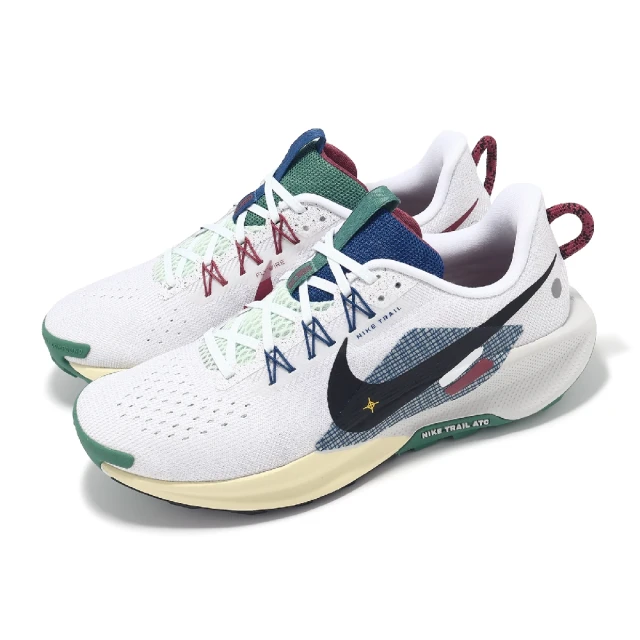 NIKE 耐吉NIKE 耐吉 越野跑鞋 ReactX Pegasus Trail 5 男鞋 白 綠 緩衝 反光 抓地 運動鞋(DV3864-100)