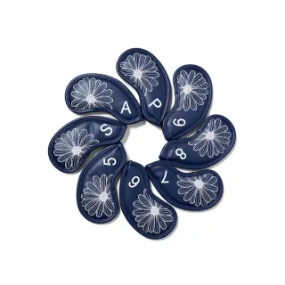 【MARDI MERCREDI】鐵桿套 藍色 經典小雛菊 高爾夫球系列 IRON COVER SET MARDI FLOWER 8PCS