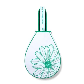 【MARDI MERCREDI】網球拍袋 白色 經典小雛菊 綠花 TENNIS BAG MARDI FLOWER