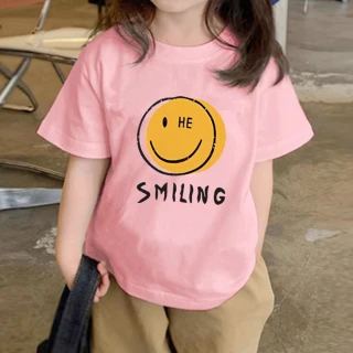 【TATA KIDS】童裝 微笑字母印花粉可愛短袖T恤(90-150)