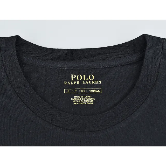 【RALPH LAUREN】POLO RALPH LAUREN刺繡字小戰馬LOGO短袖純棉圓領T恤(女款/黑)