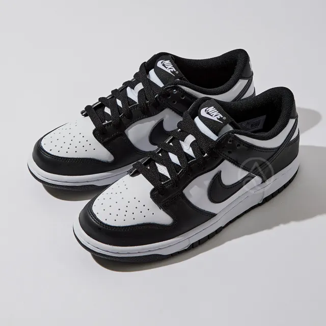 【NIKE 耐吉】Dunk Low GS 女鞋 童鞋 白色 黑色 熊貓 經典 簡約 皮革 運動 滑板 休閒鞋 CW1590-100