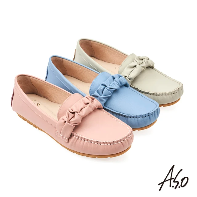 A.S.O 阿瘦集團 BESO韓系撞色真皮厚底休閒穆勒鞋(白