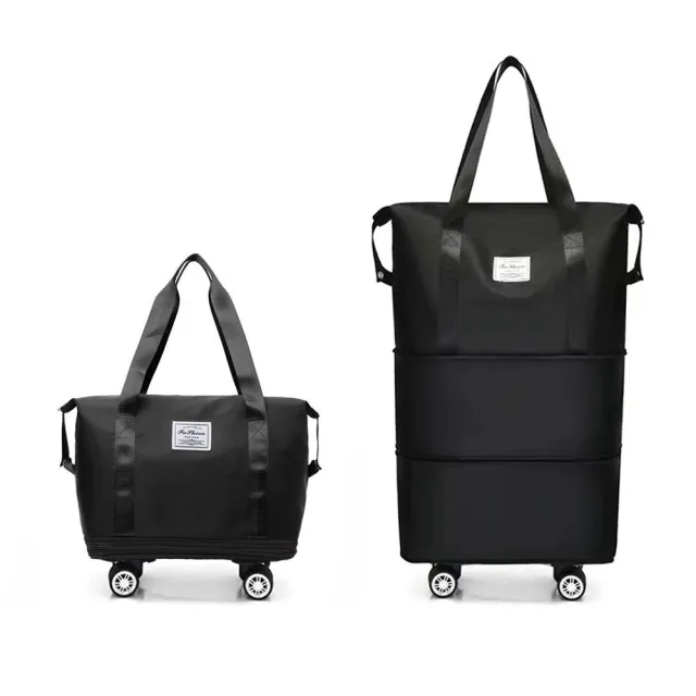 【吉豐洋行】超大容量大胃王帶輪旅行袋健身袋購物袋(可變換3種尺寸)