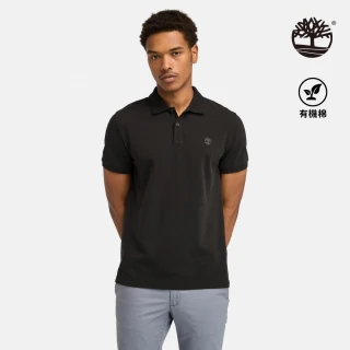 【Timberland】男款黑色休閒短袖Polo衫(A2EPMX65)
