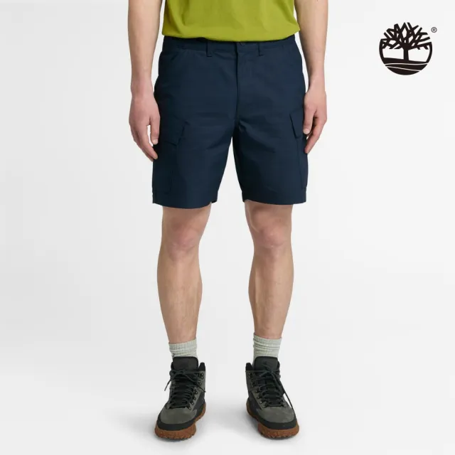 【Timberland】男款深寶石藍休閒工裝短褲(A6Y9J433)