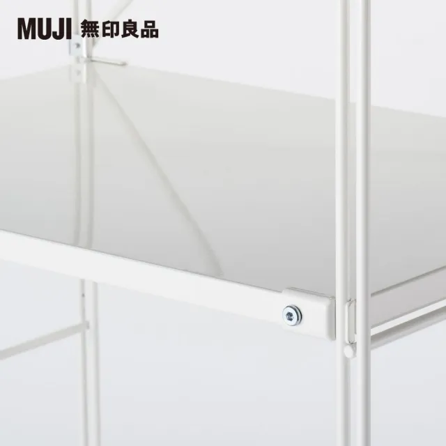 【MUJI 無印良品】SUS鋼製層架組/亮面淺灰/大(大型家具配送)