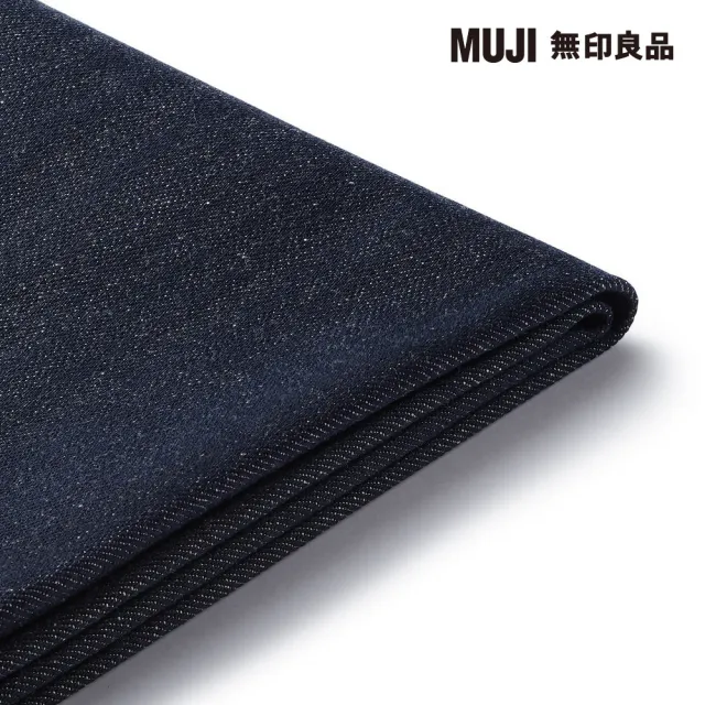 【MUJI 無印良品】沙發本體/2.5人座/羽毛獨立筒/高椅背型/棉丹寧/深藍+鋼製腳/12cm/黑色/M(大型家具配送)