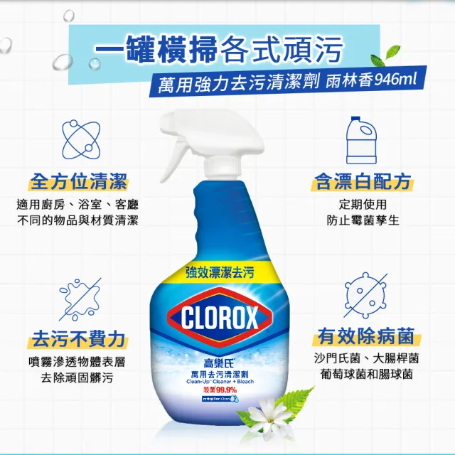 【CLOROX 高樂氏】萬用強力去髒污除菌清潔劑 清新香(946mlX4入組)