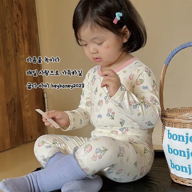 【MANI 瑪尼】兒童韓風秋冬萊卡套裝(男女童彈力居家服 秋冬保暖套裝 萊卡棉居家服)