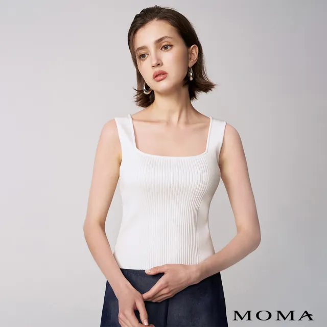 【MOMA】方領冰絲針織上衣(三色)