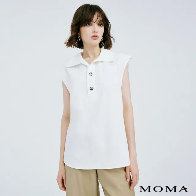 【MOMA】俐落翻領小蓋袖上衣(兩色)