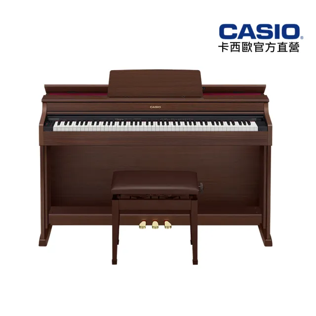 【CASIO 卡西歐】原廠直營數位鋼琴AP-470BN-S100棕色(含升降椅+耳機)