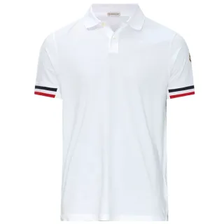 【MONCLER】男款 左臂品牌LOGO 短袖POLO衫-白色(M號、L號)
