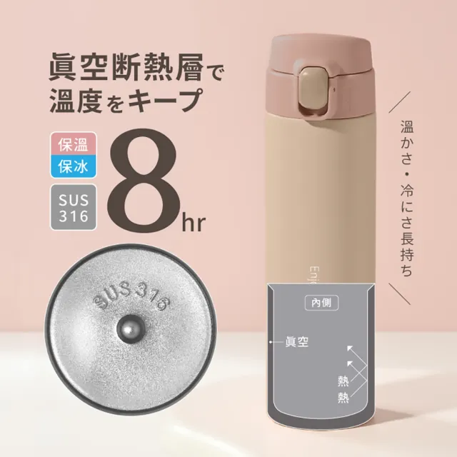 【FUJI-GRACE 日本富士雅麗】輕時尚316彈跳保溫瓶450ml(FJ-954)