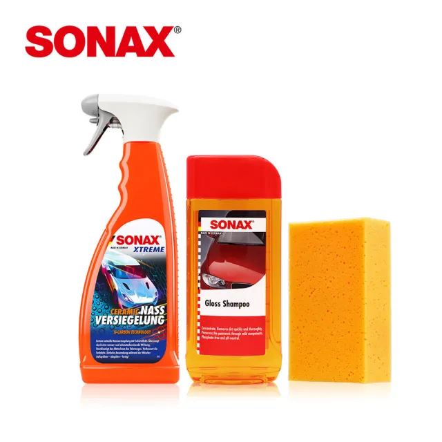 【SONAX】SS極致防水鍍膜PLUS + 滑亮洗車精(清潔+快速鍍膜一次購足)