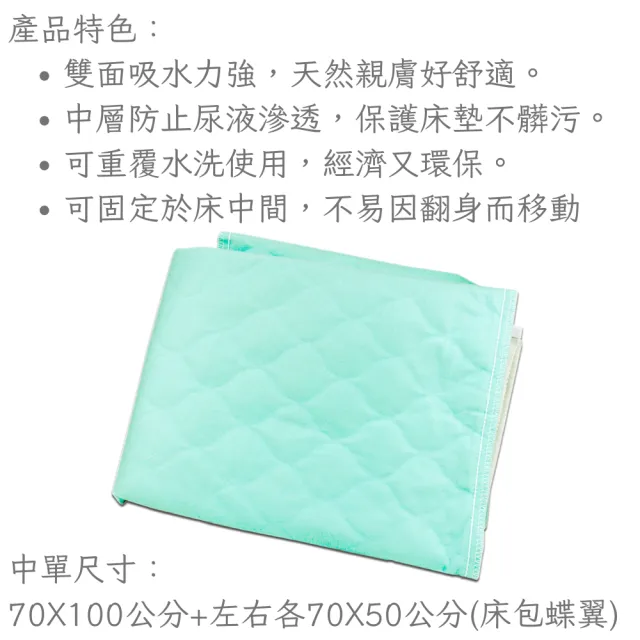 【凈舒式】五層防水看護床中單(70x100公分)