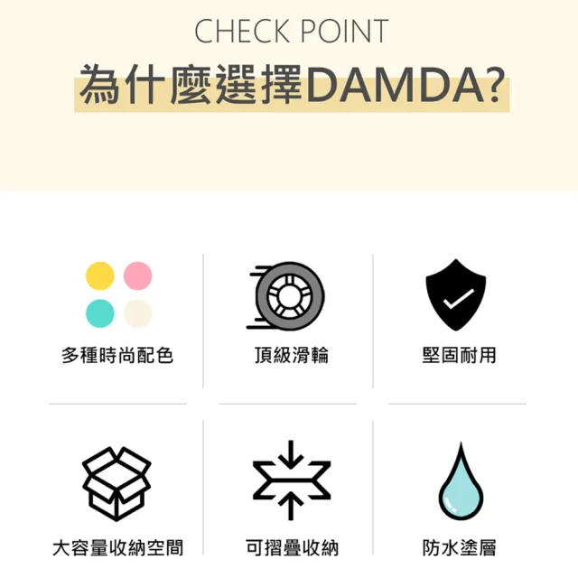 【Damda】MINI四輪摺疊購物車41L(登機尺寸)