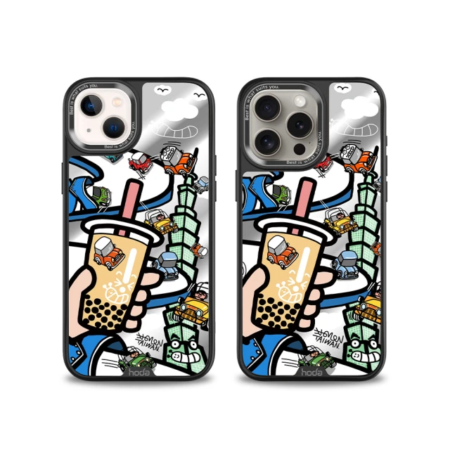 hoda 藍白拖賽道老咪大賽 米豆 for iPhone 15 系列 MagSafe 幻石手機保護殼(鏡面背板款)