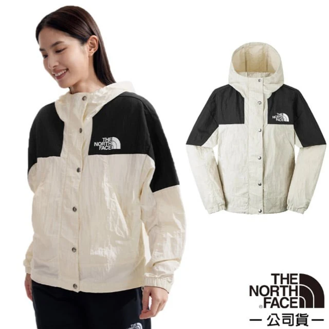 The North Face 女 防風防潑水防曬連帽輕薄外套_亞洲版型/風衣.夾克(81RX-ROU 沙丘白)