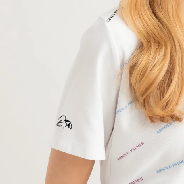 【Arnold Palmer 雨傘】女裝-修身滿版印花短袖T(白色)