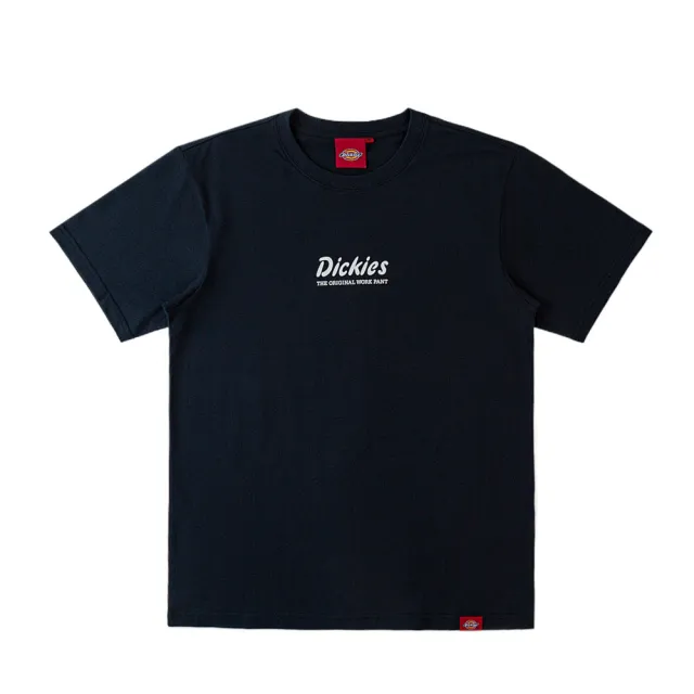 【Dickies】男女款深海軍藍純棉背面大圖案品牌印花短袖T恤｜DK0A87MHCG7
