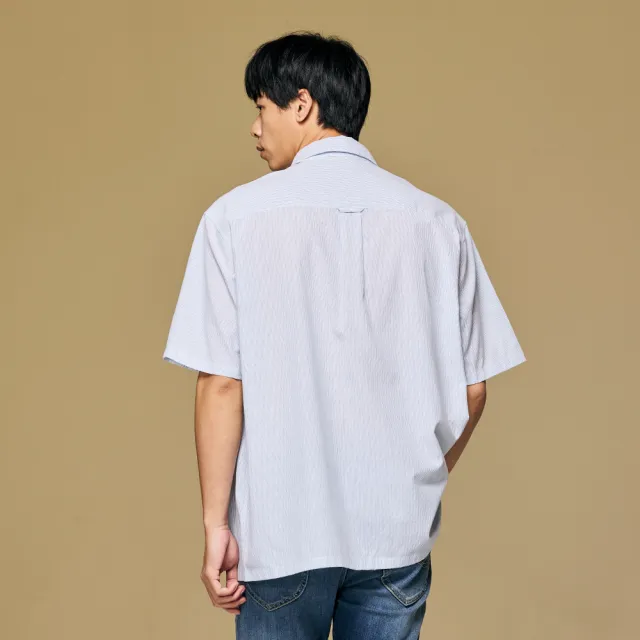 【Lee】男裝 短袖襯衫 / 薄棉 雙色細條紋 季節性版型(LB405003184/LB405003185)
