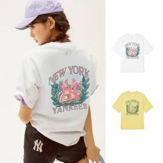 【MLB】涼感速乾短袖T恤 Varsity系列 紐約洋基/洛杉磯道奇隊(3ATSV0943-二色任選)
