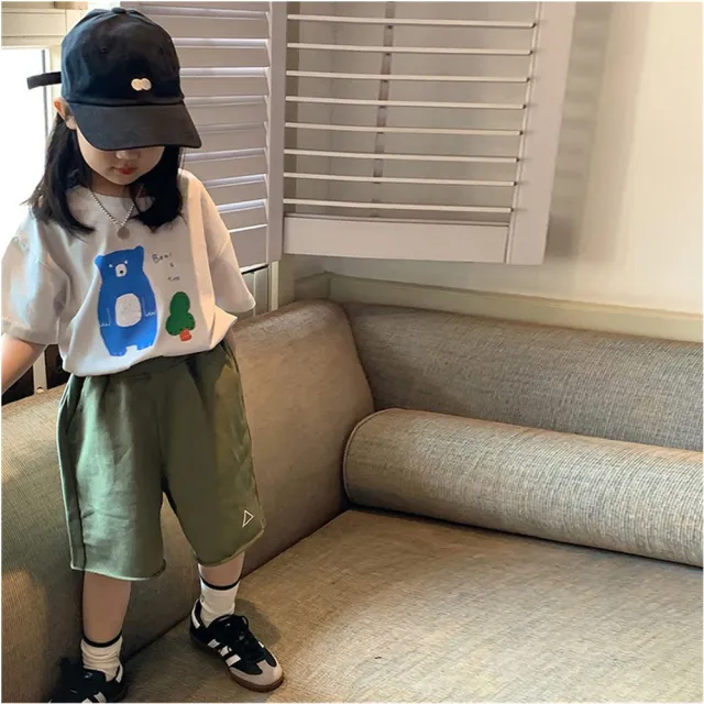 【安朵童舖】現貨韓版兒童半袖上衣男童印花T恤女童短袖上衣圓領上衣童裝(27/016)