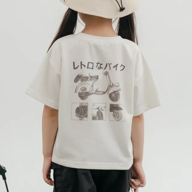 【Queenshop】短袖 童裝 親子系列 日系機車後印圖上衣 S/M/L 現+預 01190062