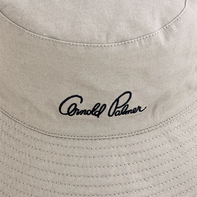 【Arnold Palmer 雨傘】配件-滿版草寫LOGO雙面戴漁夫帽(灰色)