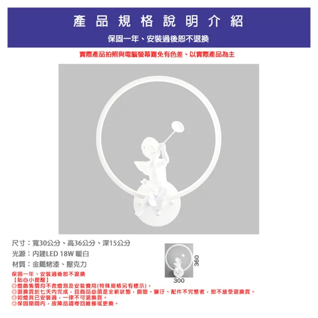 【Honey Comb】北歐風天使壁燈(BL-51941)