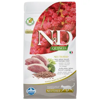 【法米納Farmina】QC6 室內貓體態泌尿保健 鴨肉蘆筍 1.5kg｜ND藜麥無穀機能貓糧 1.5公斤 成貓 貓飼料
